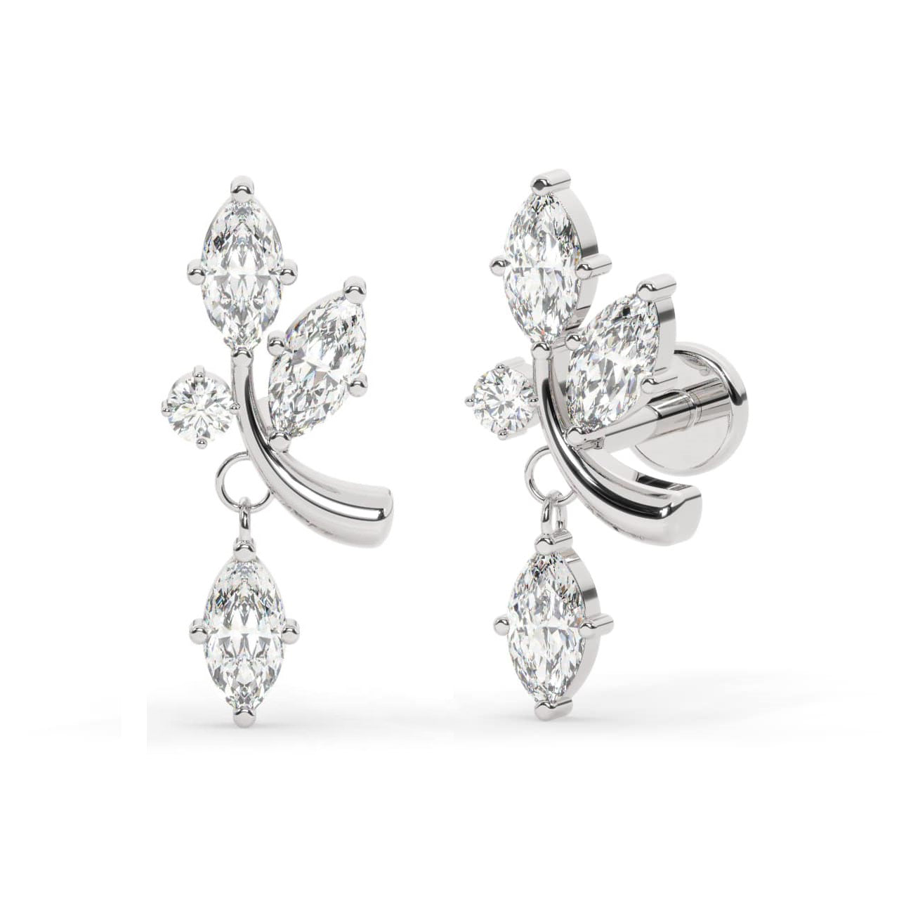 Golden Blossom Crystal Earrings