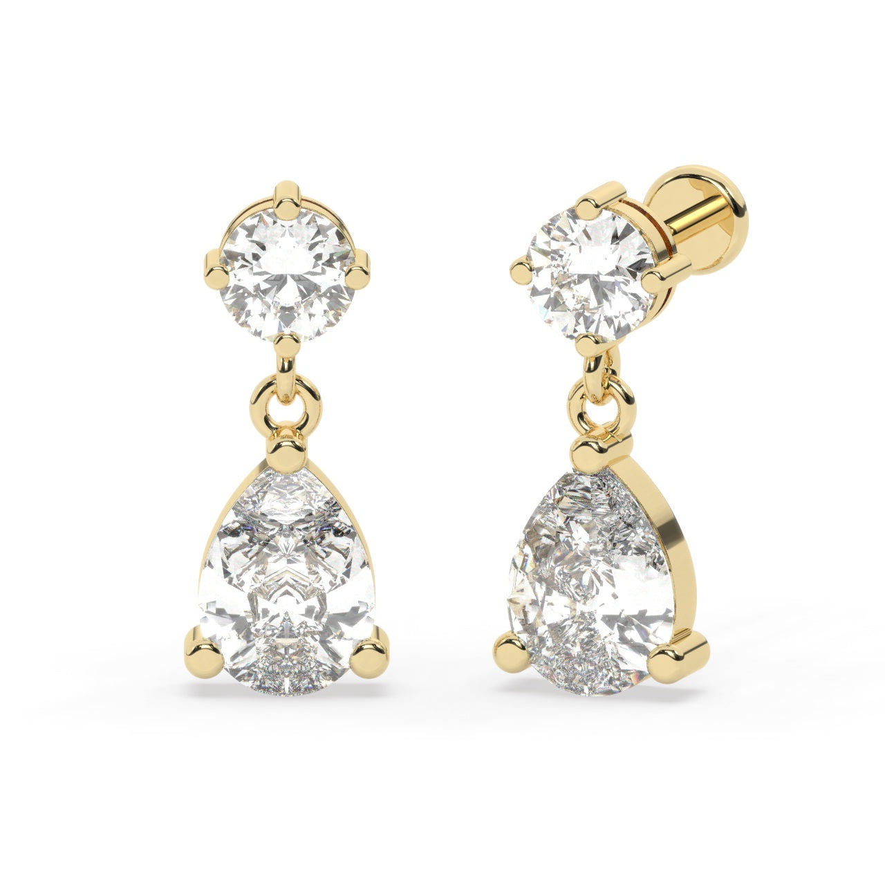 Diamond Dangling Stud Earrings