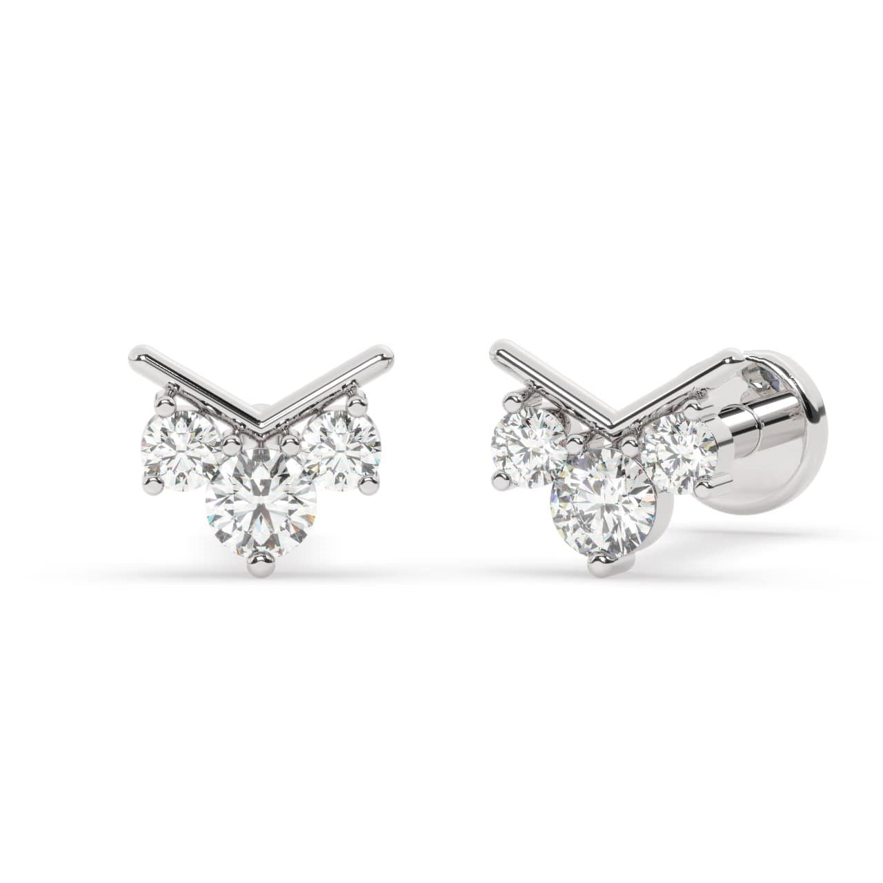 Silver Gold Earrings Set