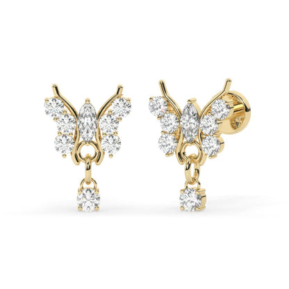 Diamond Butterfly Stud Earrings