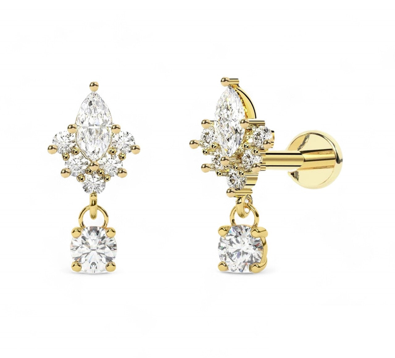 Crystal Dangle Helix Bar