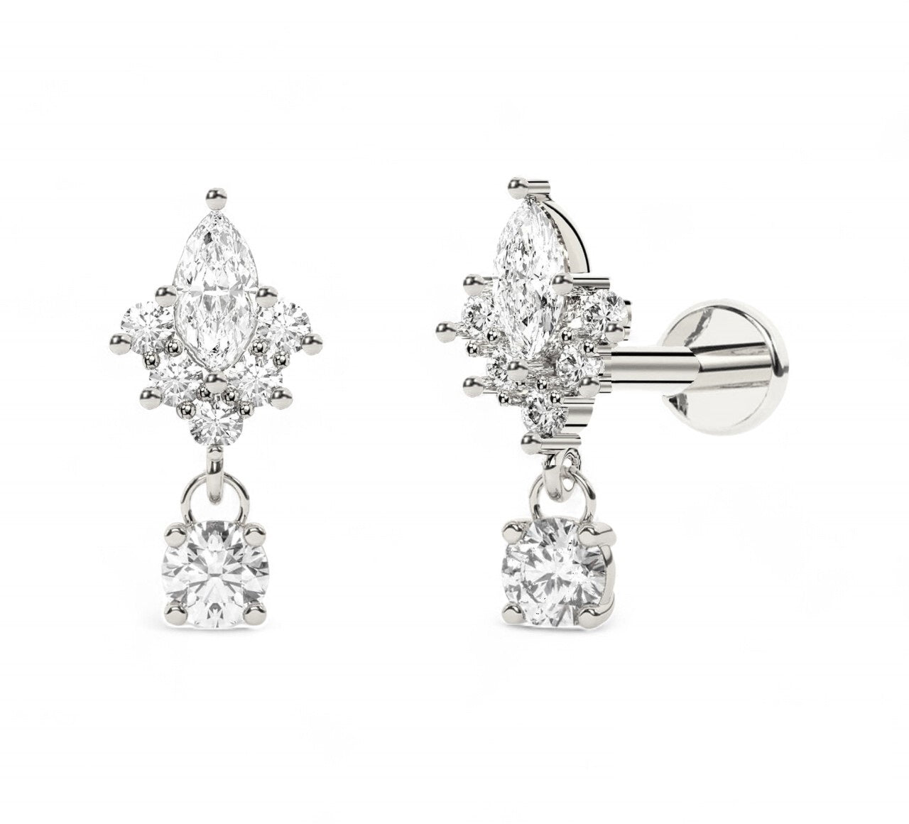 Crystal Dangle Helix Bar 